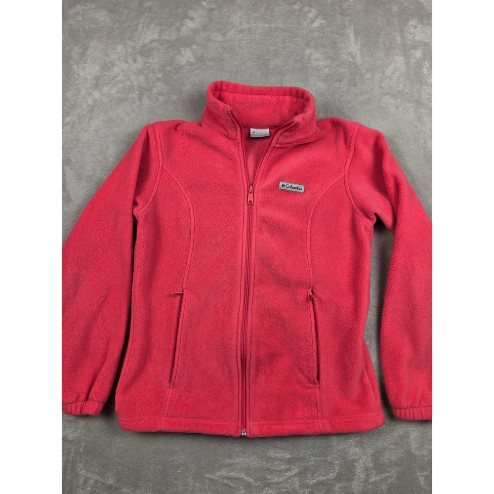 Columbia Fleece Jacket Womens Medium Pink Full Zip Benton Springs XL1322